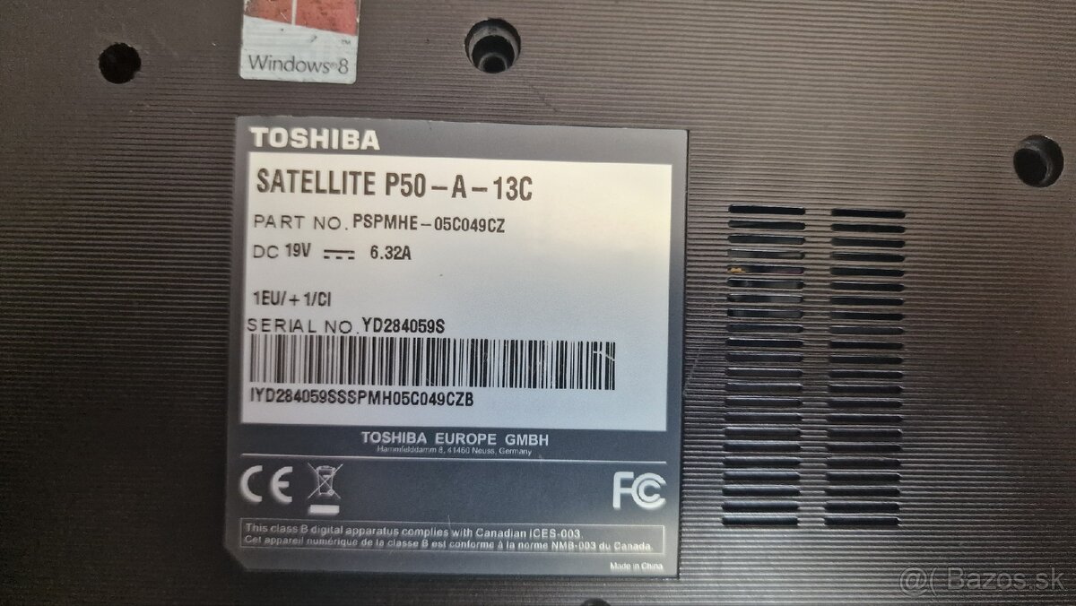 TOSHIBA P50-A-13C na diely, rozbity displej