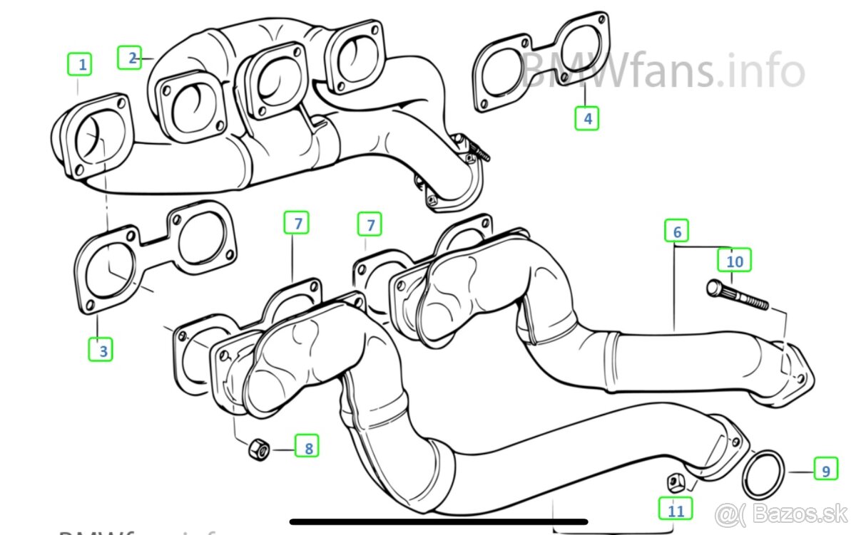 BMW e34 výfukové zvody