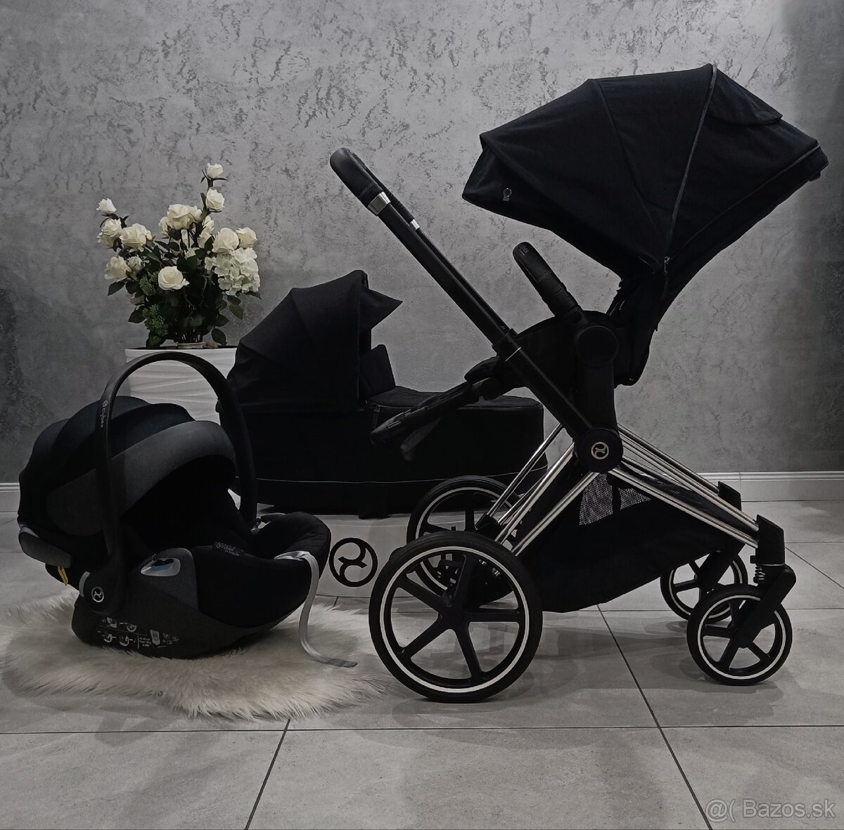 TROJKOMBINÁCIA CYBEX PRIAM DEEP BLACK CHROME