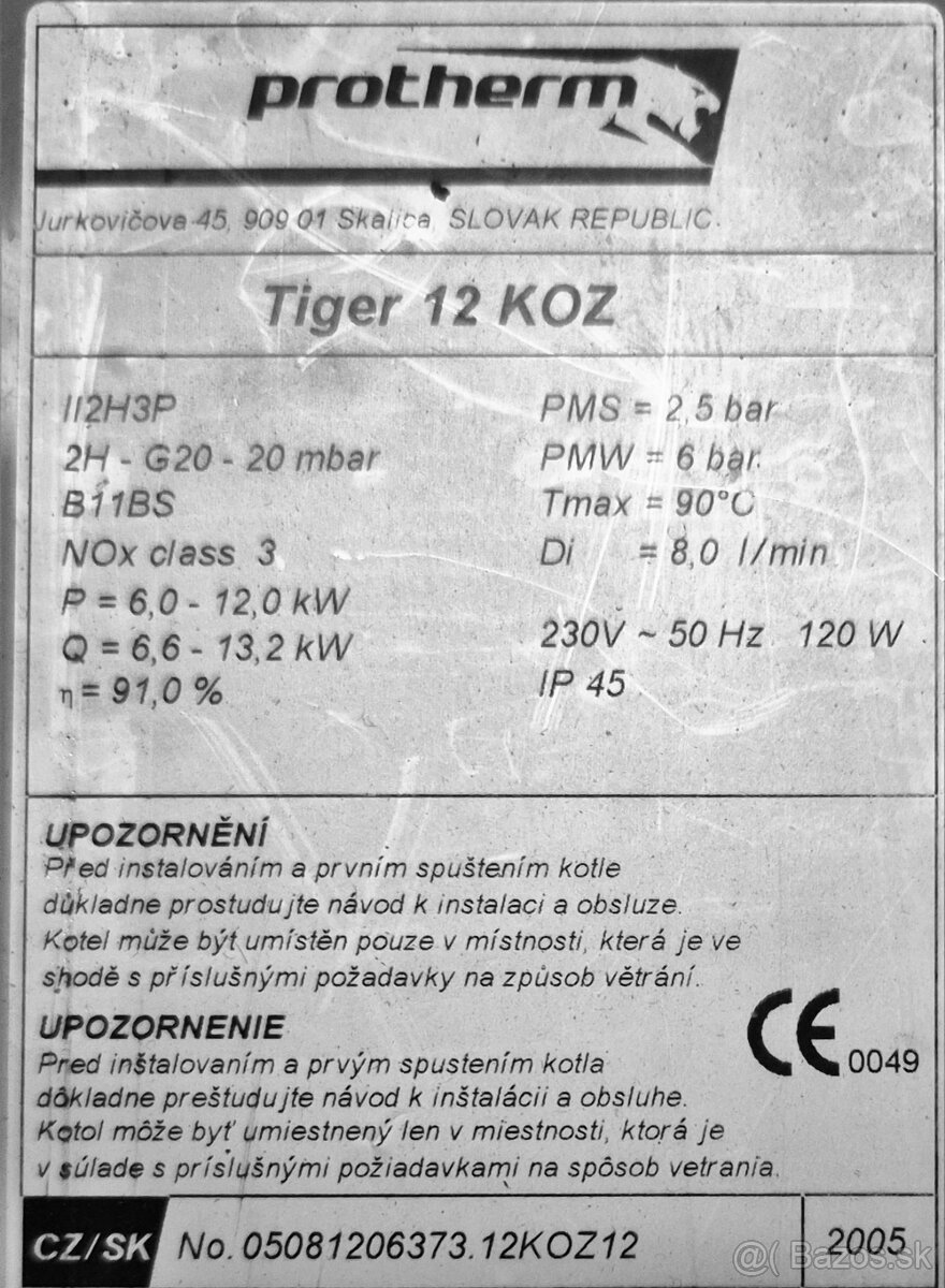 kotol Protherm Tiger