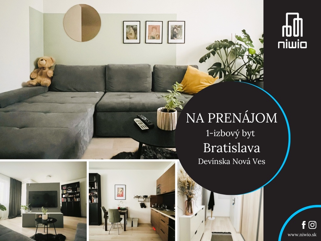 NA PRENÁJOM 1-izbový byt Bratislava - Devínska Nová Ves