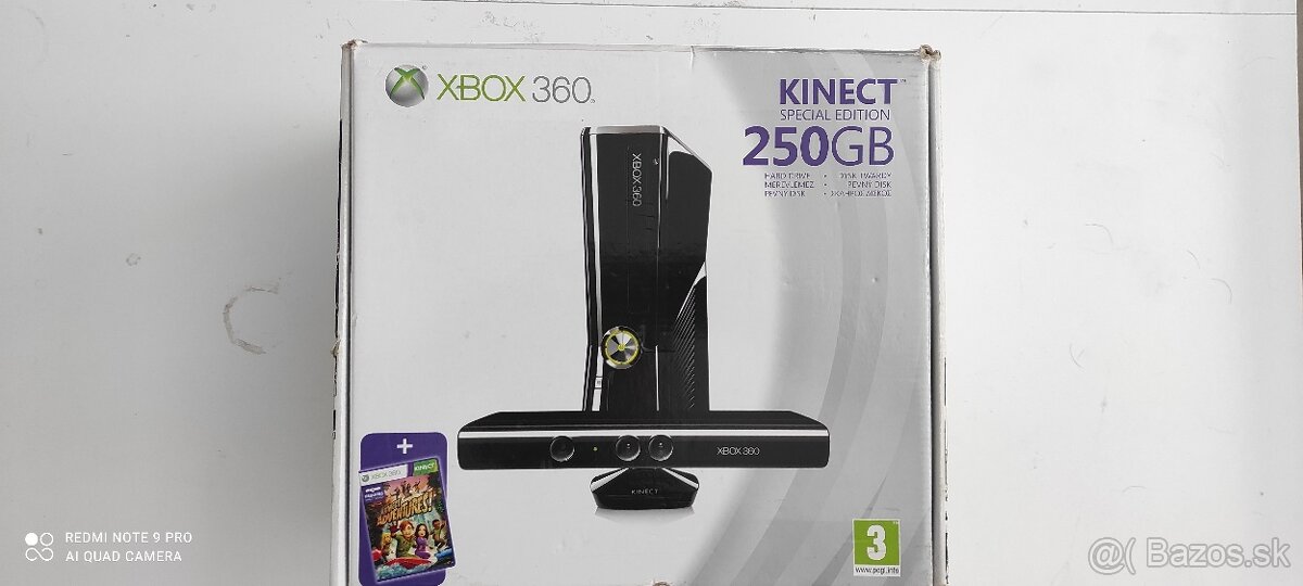 Xbox 360 slim 250gb+kinect a hry