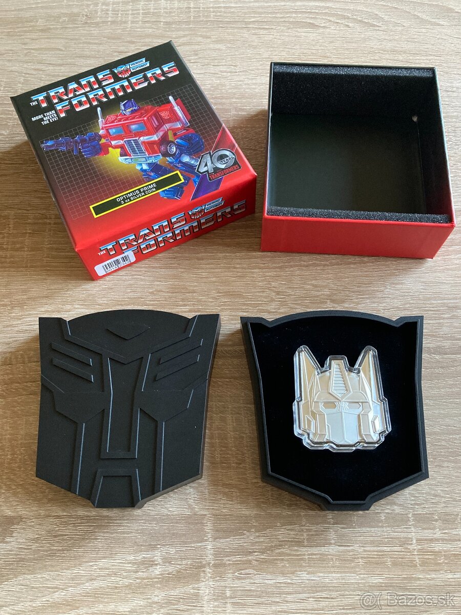 Strieborná minca 3oz Transformers 40 Years – Optimus Prime C