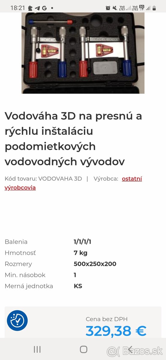 3D vodováha