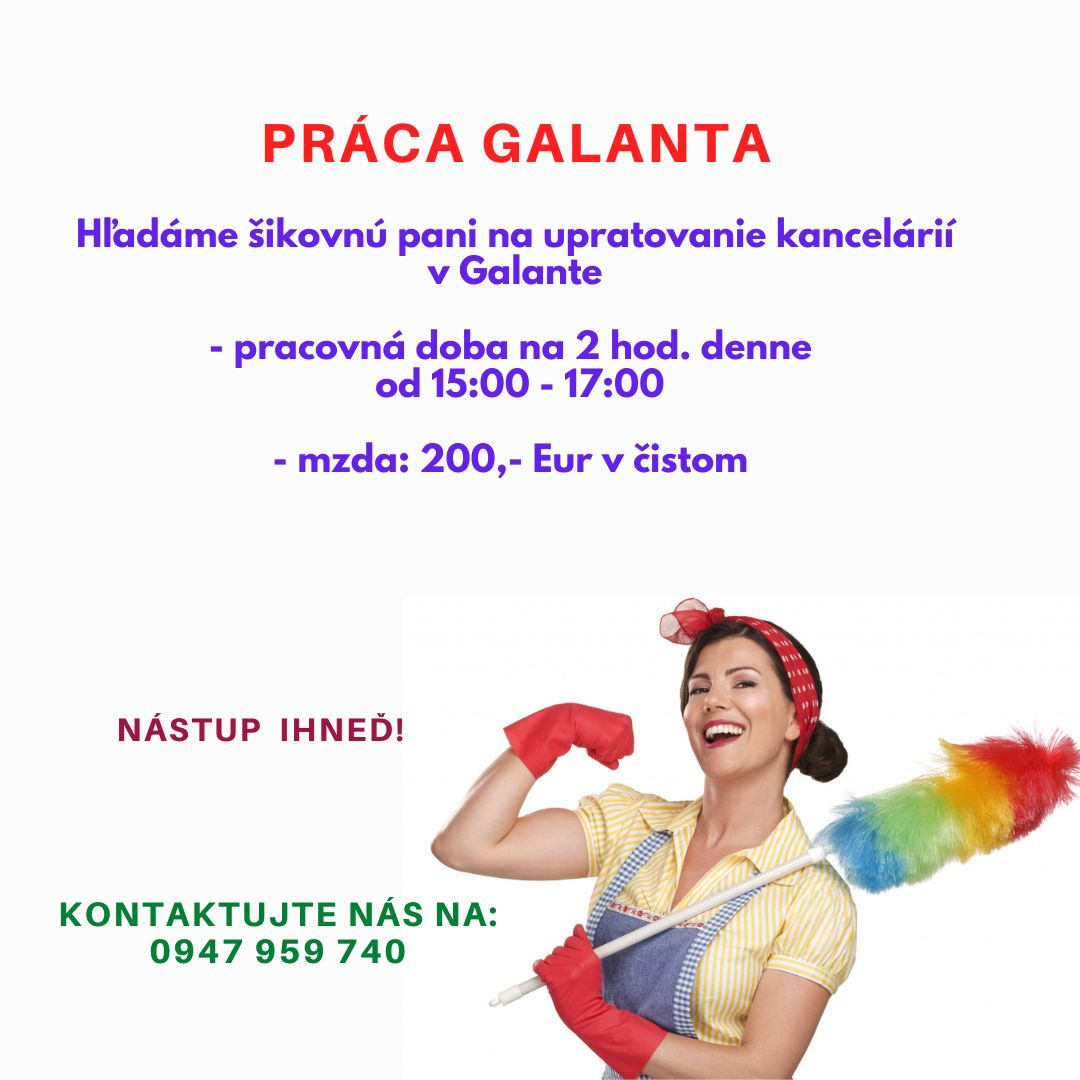 Upratovanie kancelárií v Galante