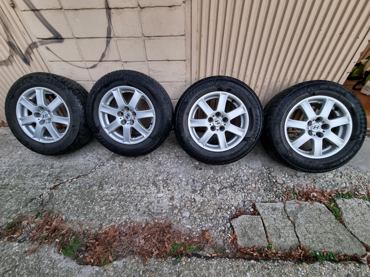 Alu disky Hyundai 5x114,3 7Jx16H2 + zimné pneu 215/65 r16