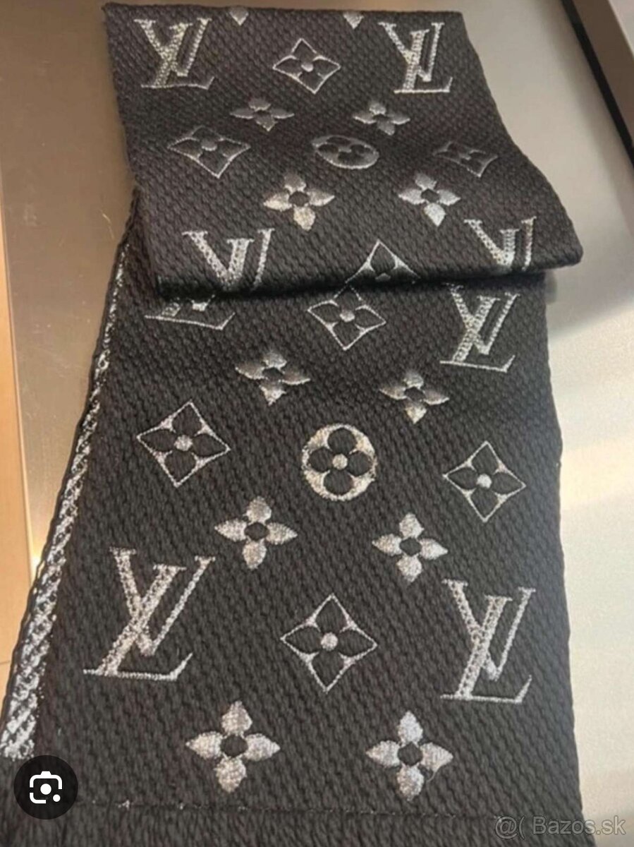 Šál Louis Vuitton - čierno-strieborný