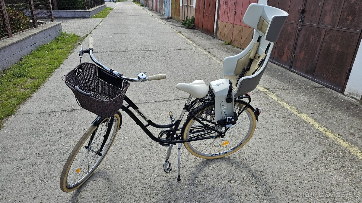 Kenzel Nostalgic dámsky bicykel a detská zadná sedačka