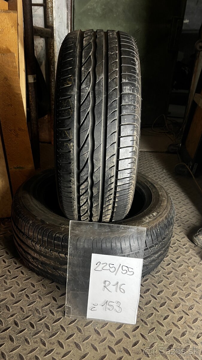 153. Bridgestone turanza 225/55 R16 Letná 2004 novémm 2ks 7,