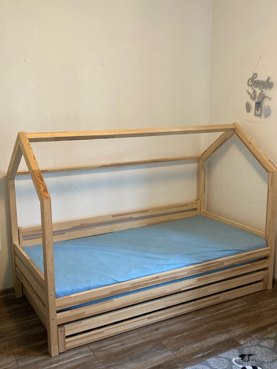 Montessori posteľ s prísteľkom