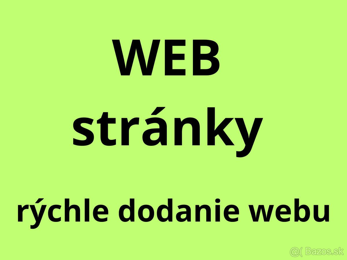 WEB stránky pre SZČO, FIRMY