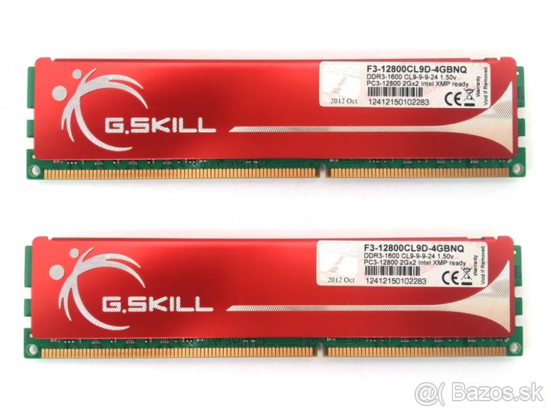 Pamäť RAM 2x2GB G-SKILL DDR3-1600 F3-12800CL9D-4GBNQ