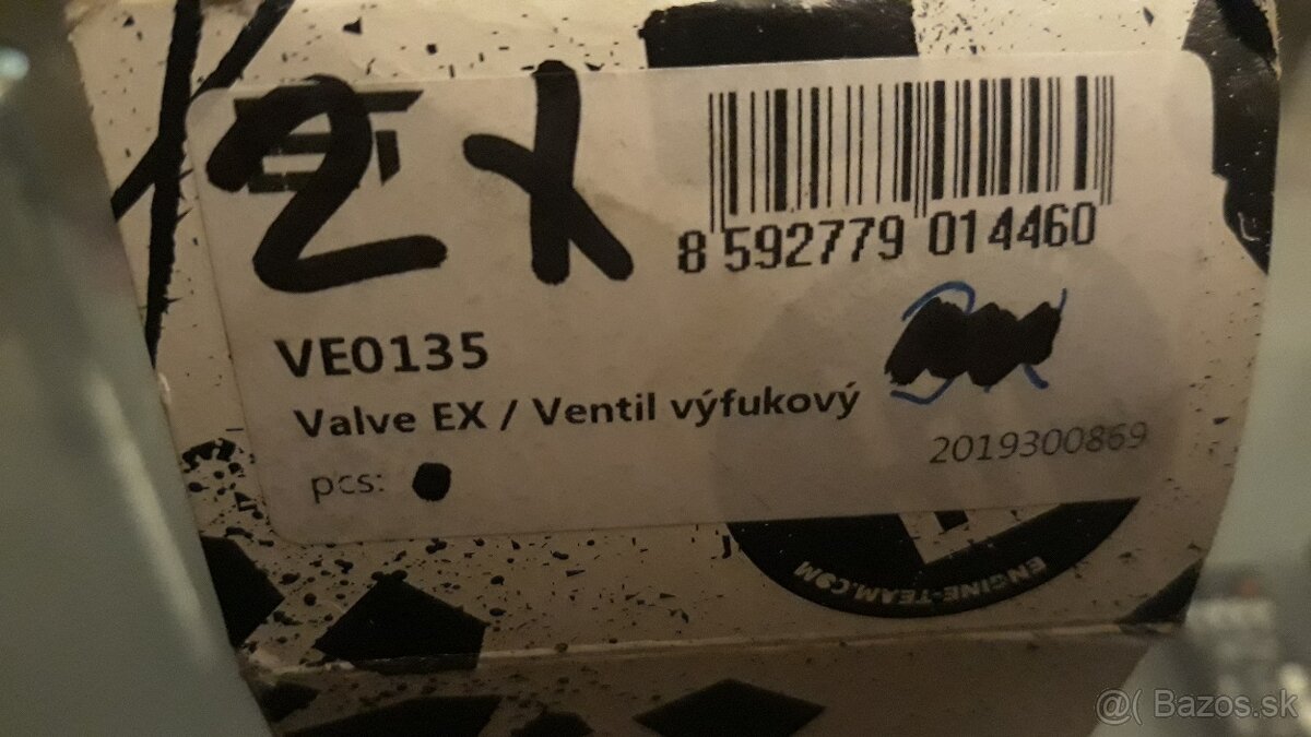 výfukové ventily 1.6 88kw