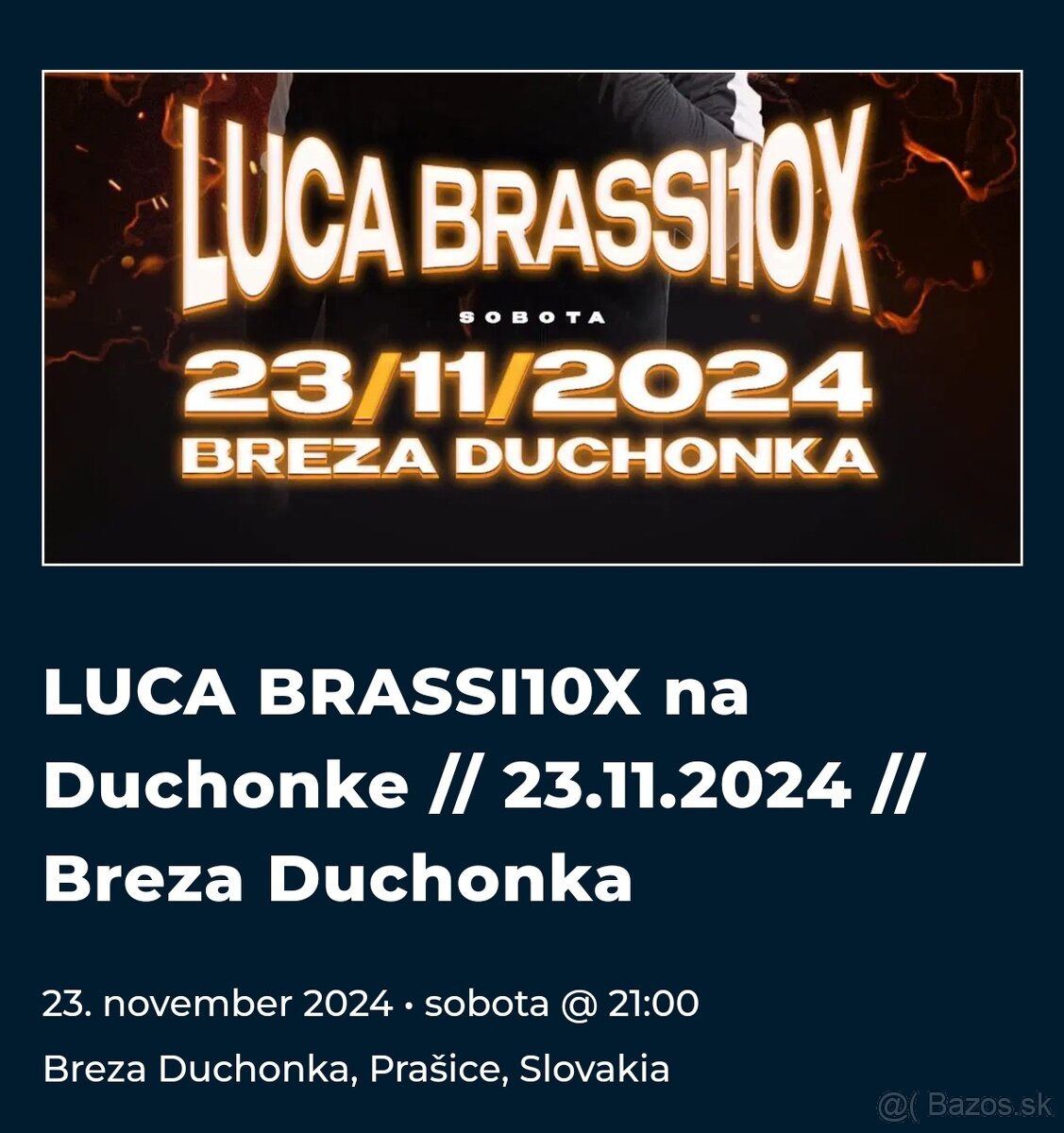 Na predaj vstupenka  na koncert