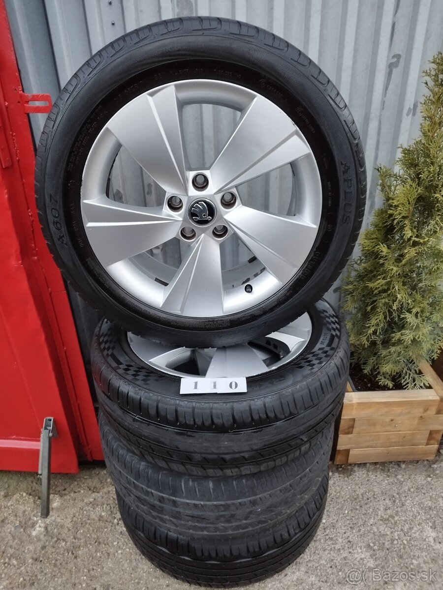 Originálne hliníkové disky Škoda Zeus 215/55 R17+ letné pneu