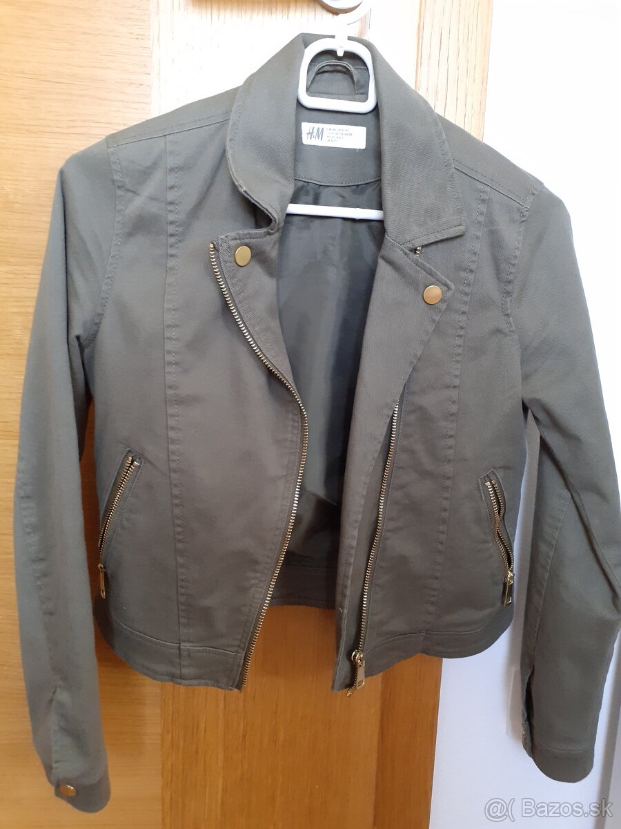 Sezónny kabátik H&M veľkosť 146 zelený, cena 9 eur