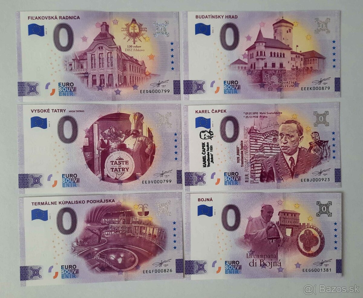 0€ / 0 euro suvenírová bankovka SK