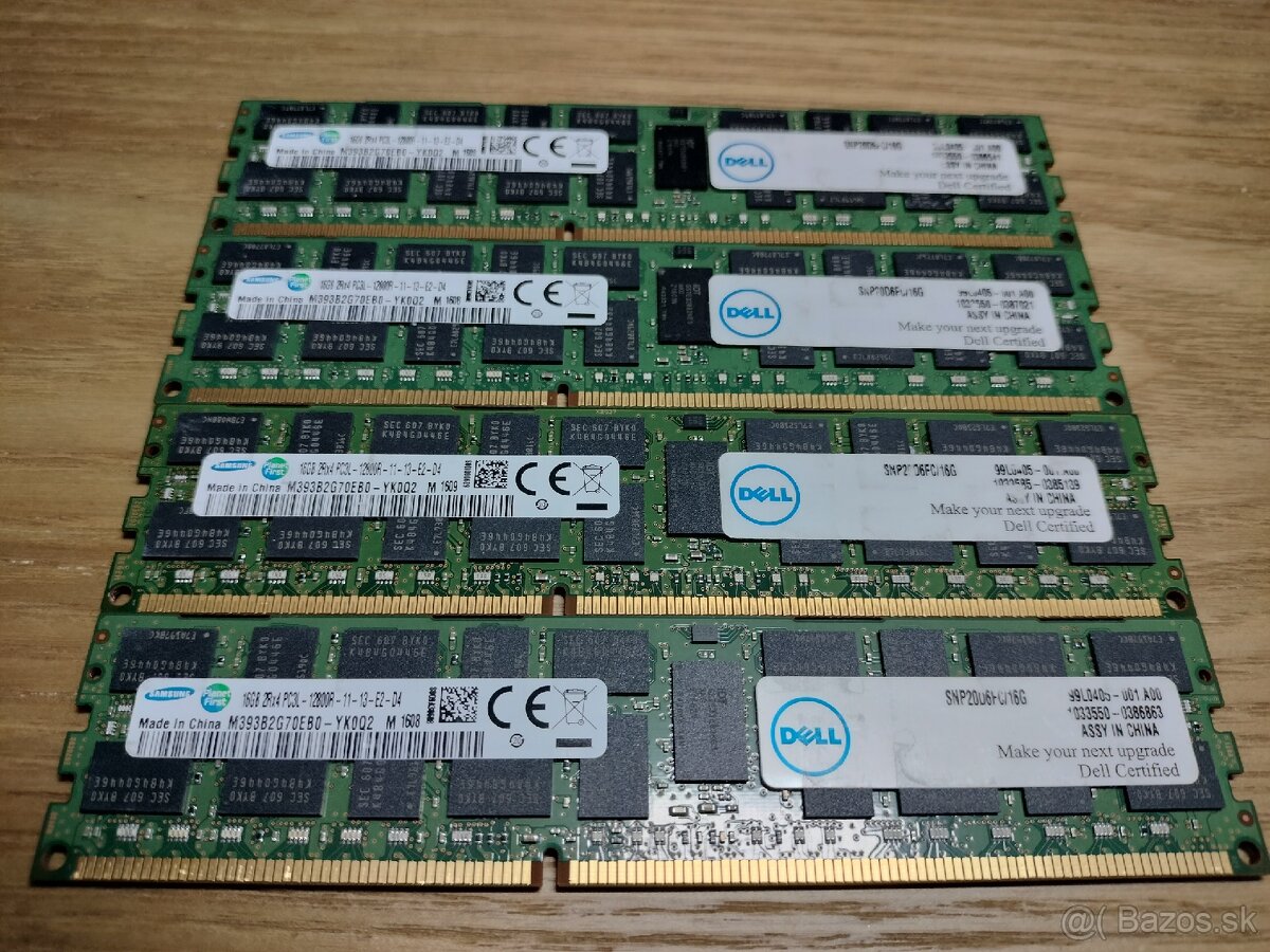 4x 16GB DDR3 1600MHz PC3L-12800R ECC RAM RDIMM Samsung