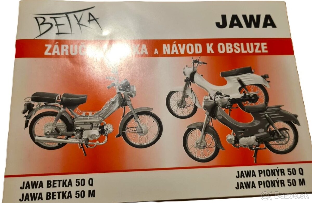 Jawa Betka . Kupim navod na obsluhu .