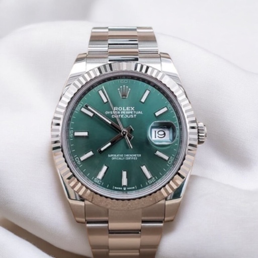 Rolex Datejust 41mm Green Mint White Gold/Steel