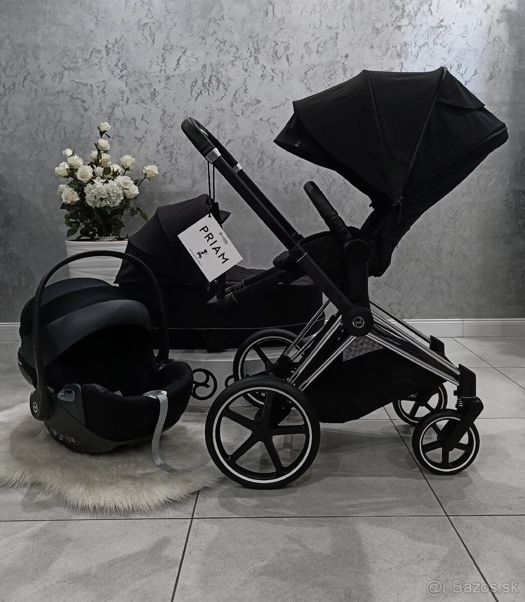 TROJKOMBINÁCIA CYBEX PLATINUM PRIAM CHROME BLACK