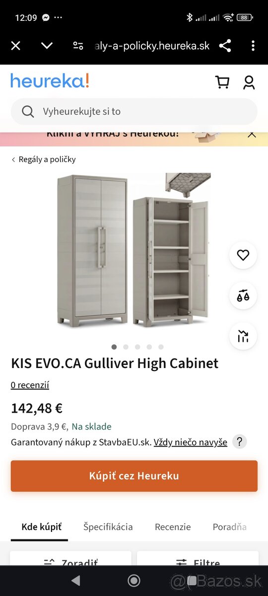 3x Nova plastová skriňa. Cena za kusy