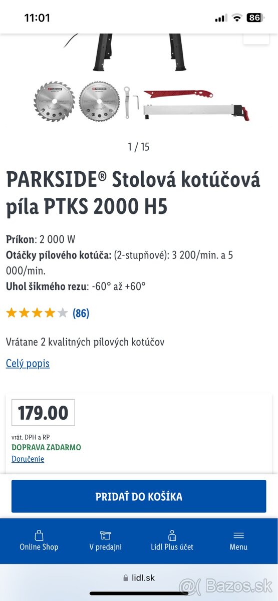 Stolová píla Parkside