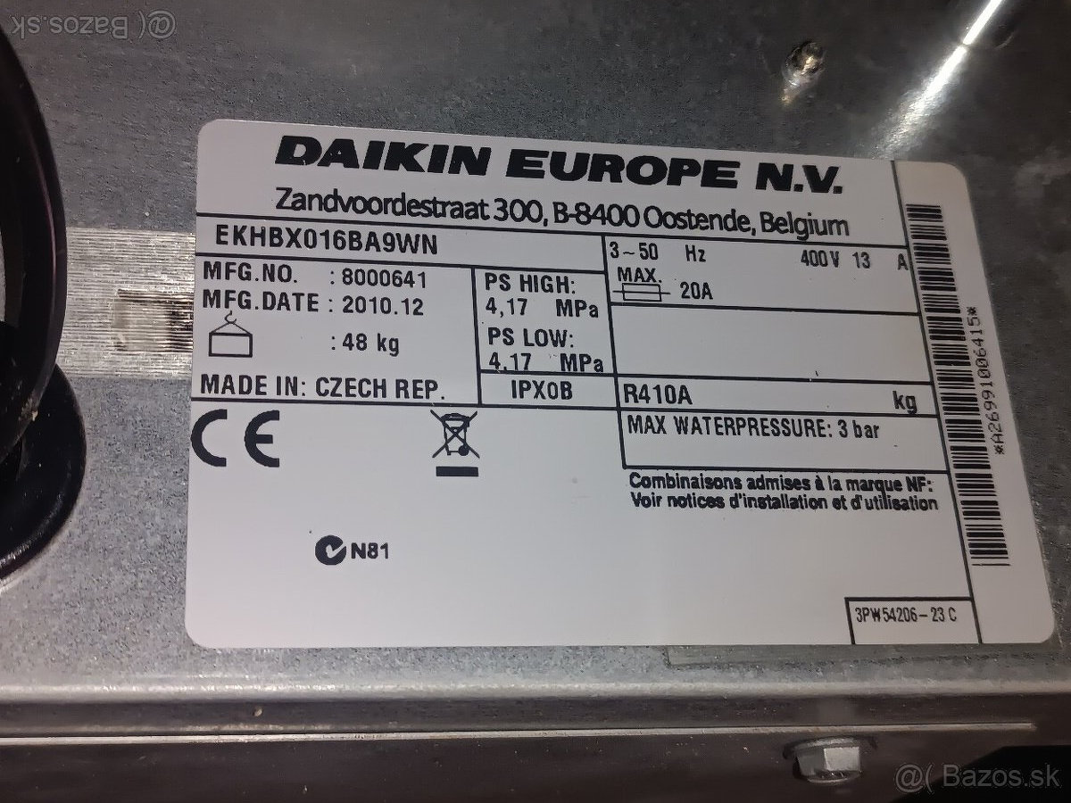 Predám vnútornú jednotku tepelného čerp Daikin EKHBX016BA9WN