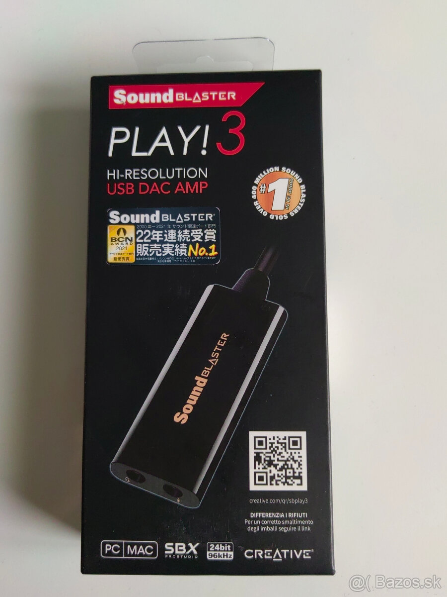 Predám USB zvukovú kartu Creative SoundBlaster Play 3