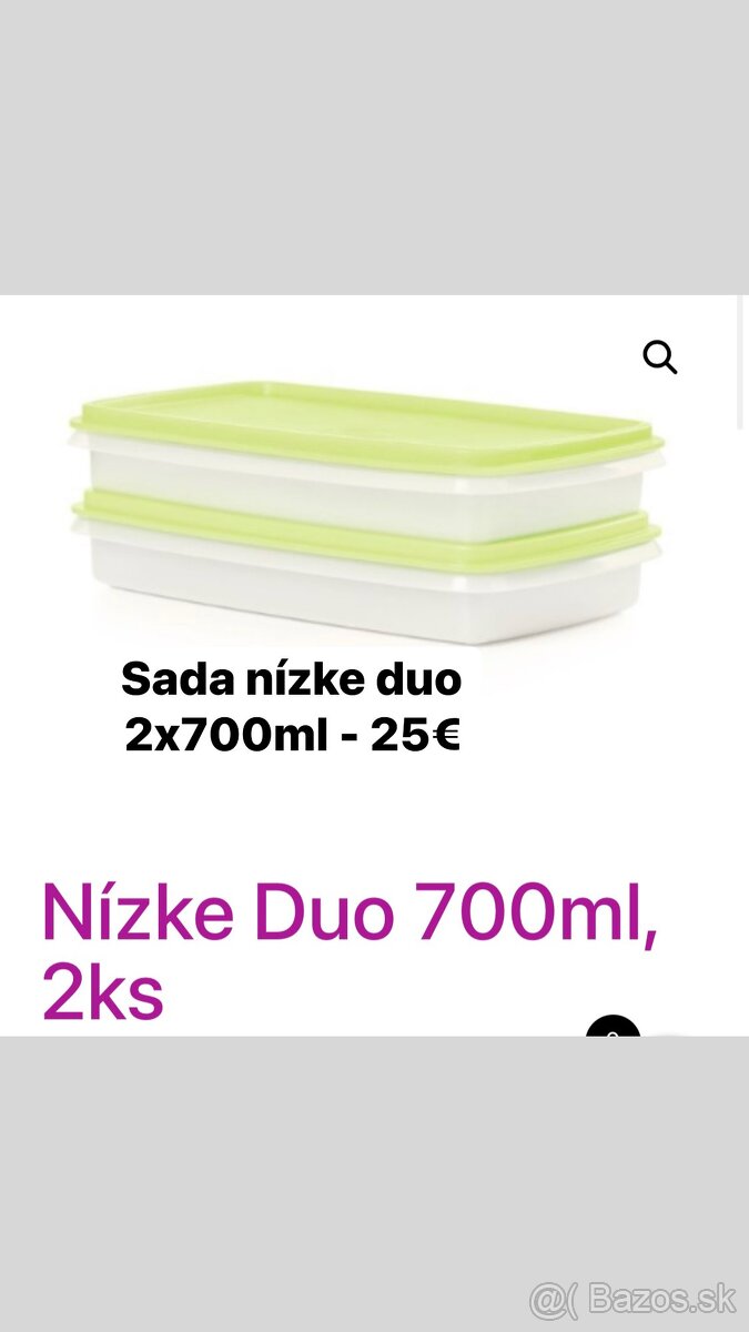 Sada nízke duo 2x700ml Tupperware