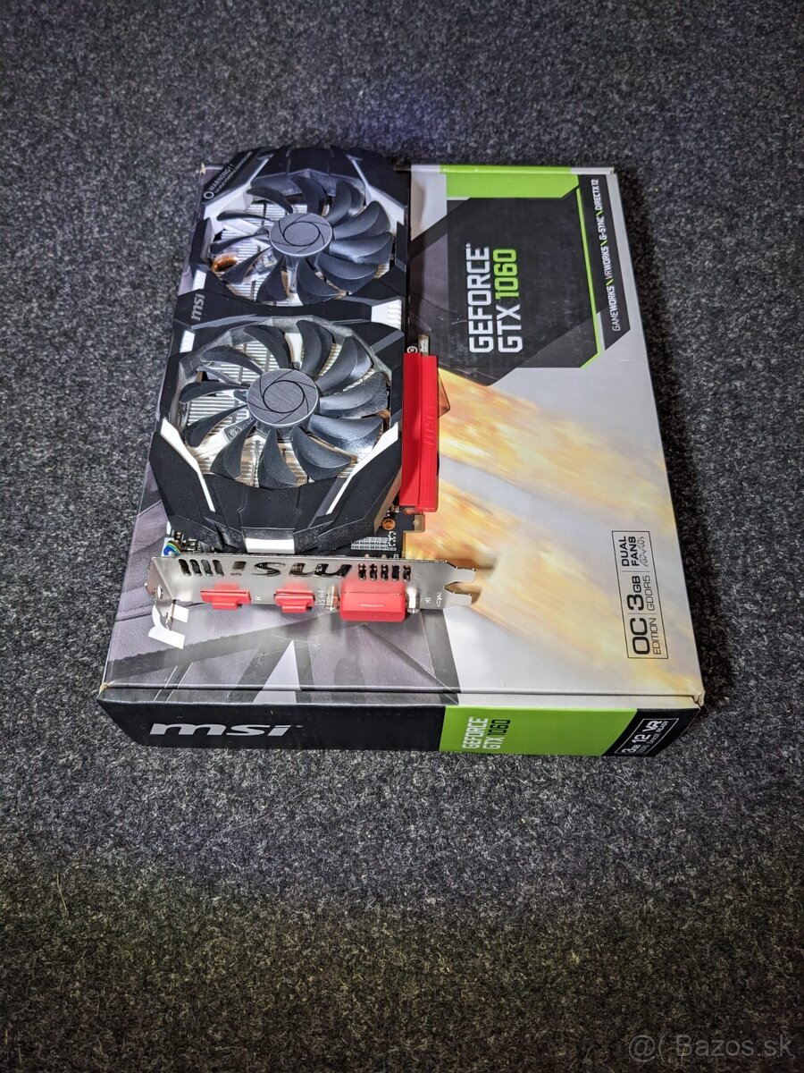 Predám grafickú kartu MSI GTX 1060 3GB