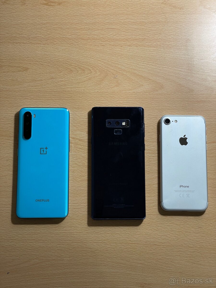 OnePlus nord. Galaxy Note 9. iPhone 7.