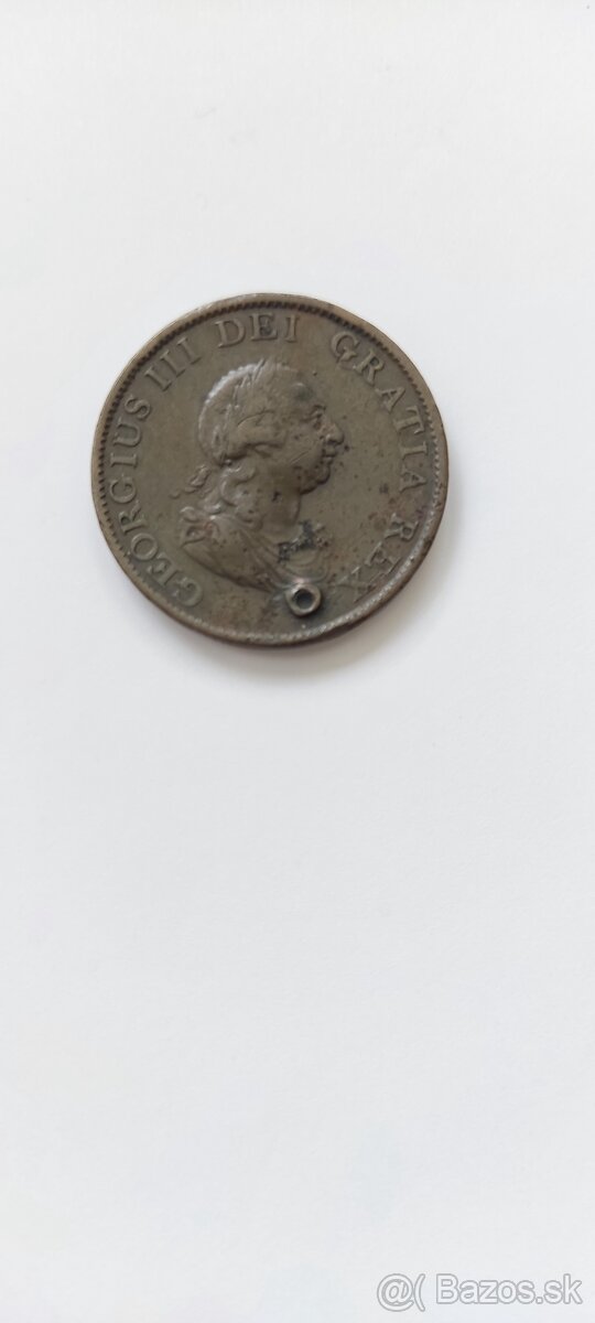 1/2 penny 1799 Georgius III UK