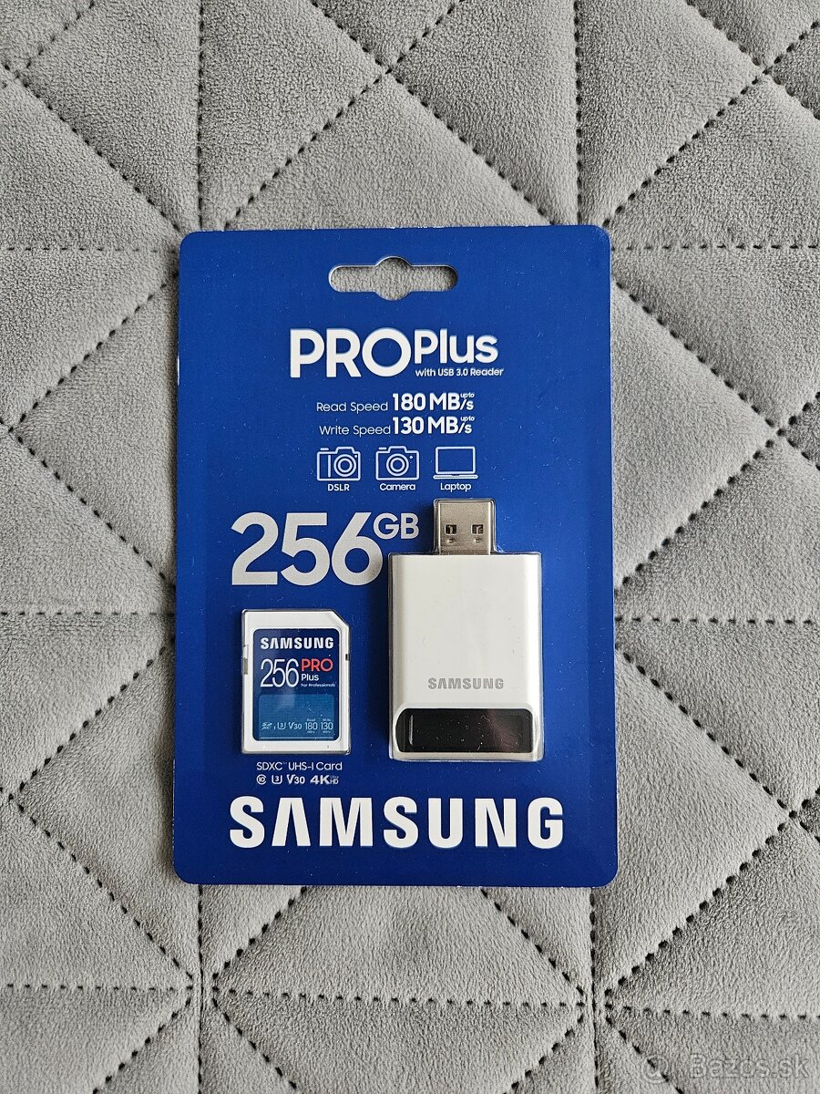 Samsung SD karta 256 GB PRO PLUS + USB - NOVÉ