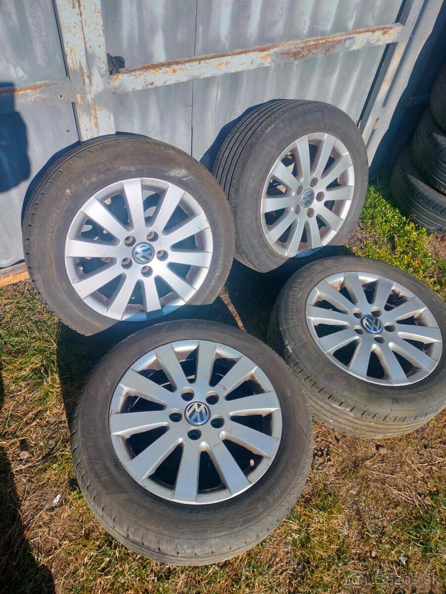 4ks alu disky orig. Vw 5x112 r16 letné pneu