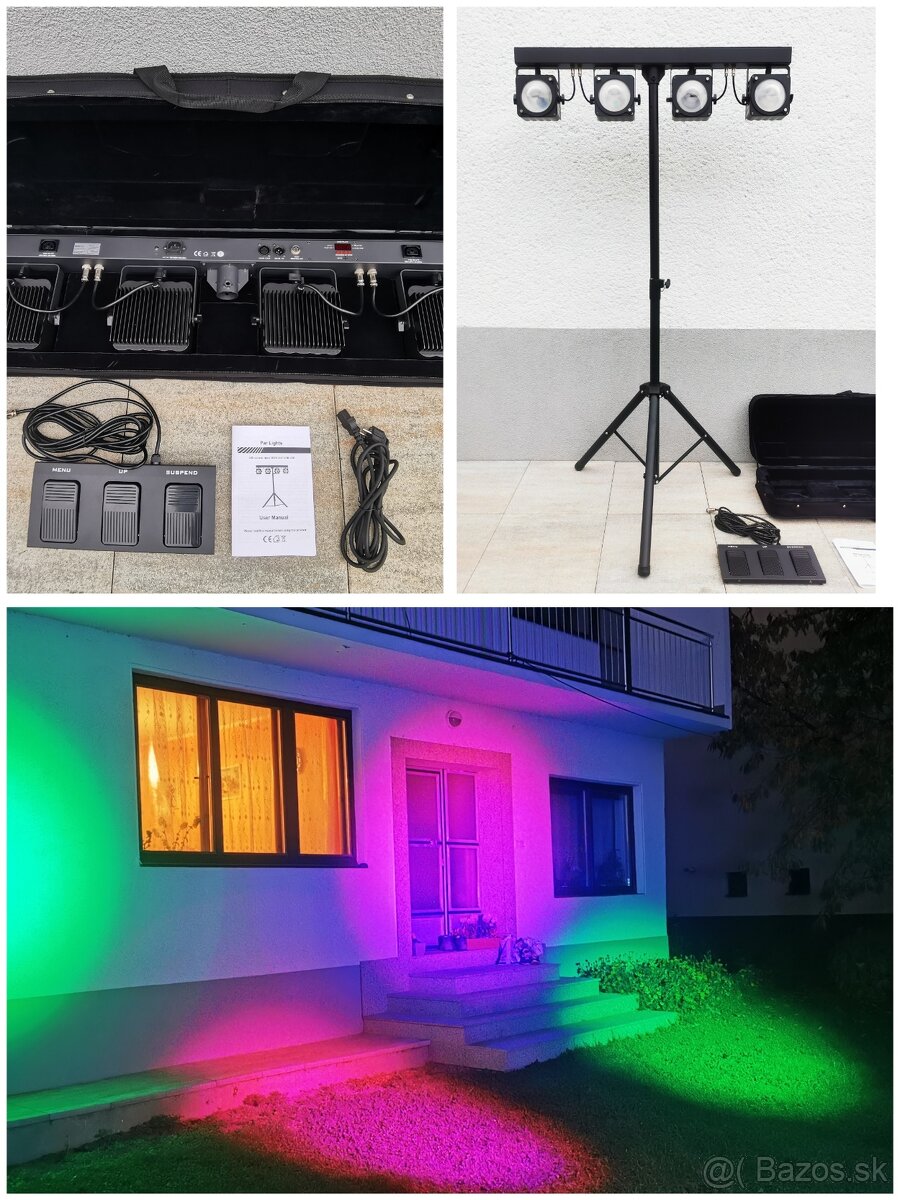 Led COB RGB 300W so statívom + TAŠKA, nožne ovládanie