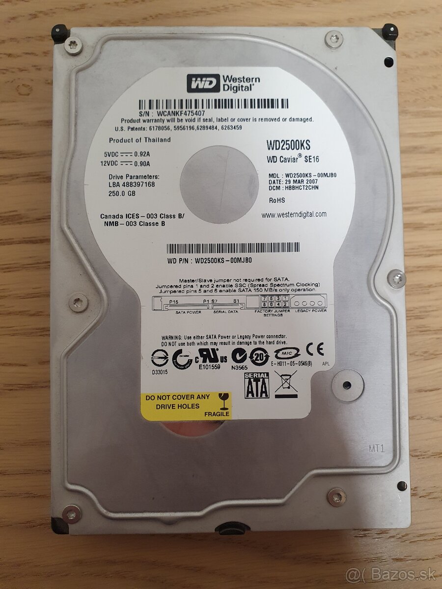 WD HDD SATA 250GB