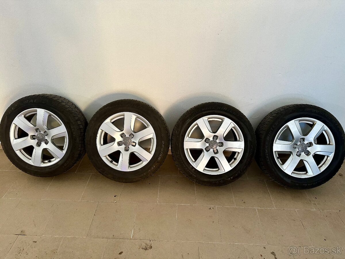 Elektróny originál Audi 225/55 R17 5x100✅ +zimné pneumatiky