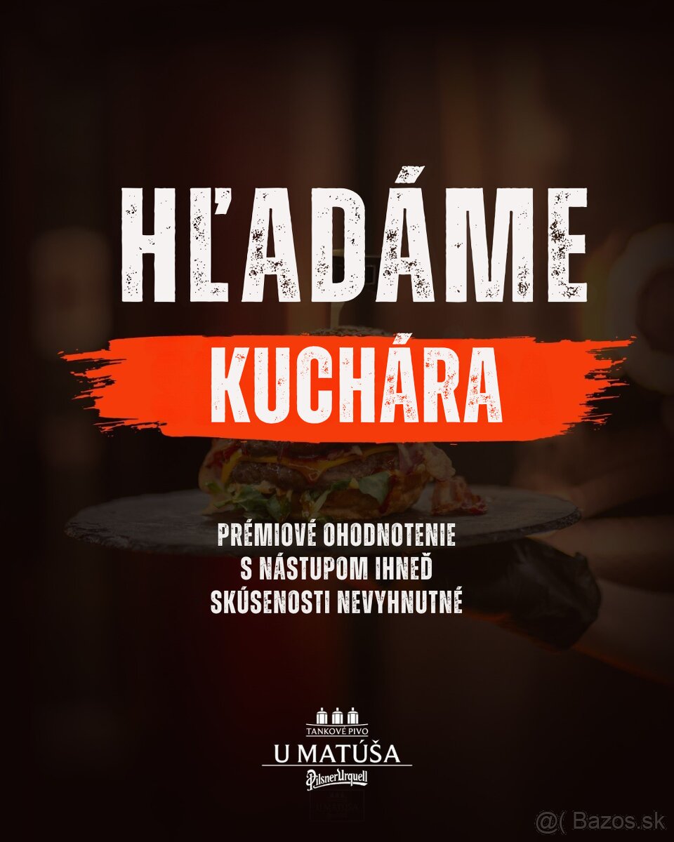 HĽADÁME KUCHÁRA