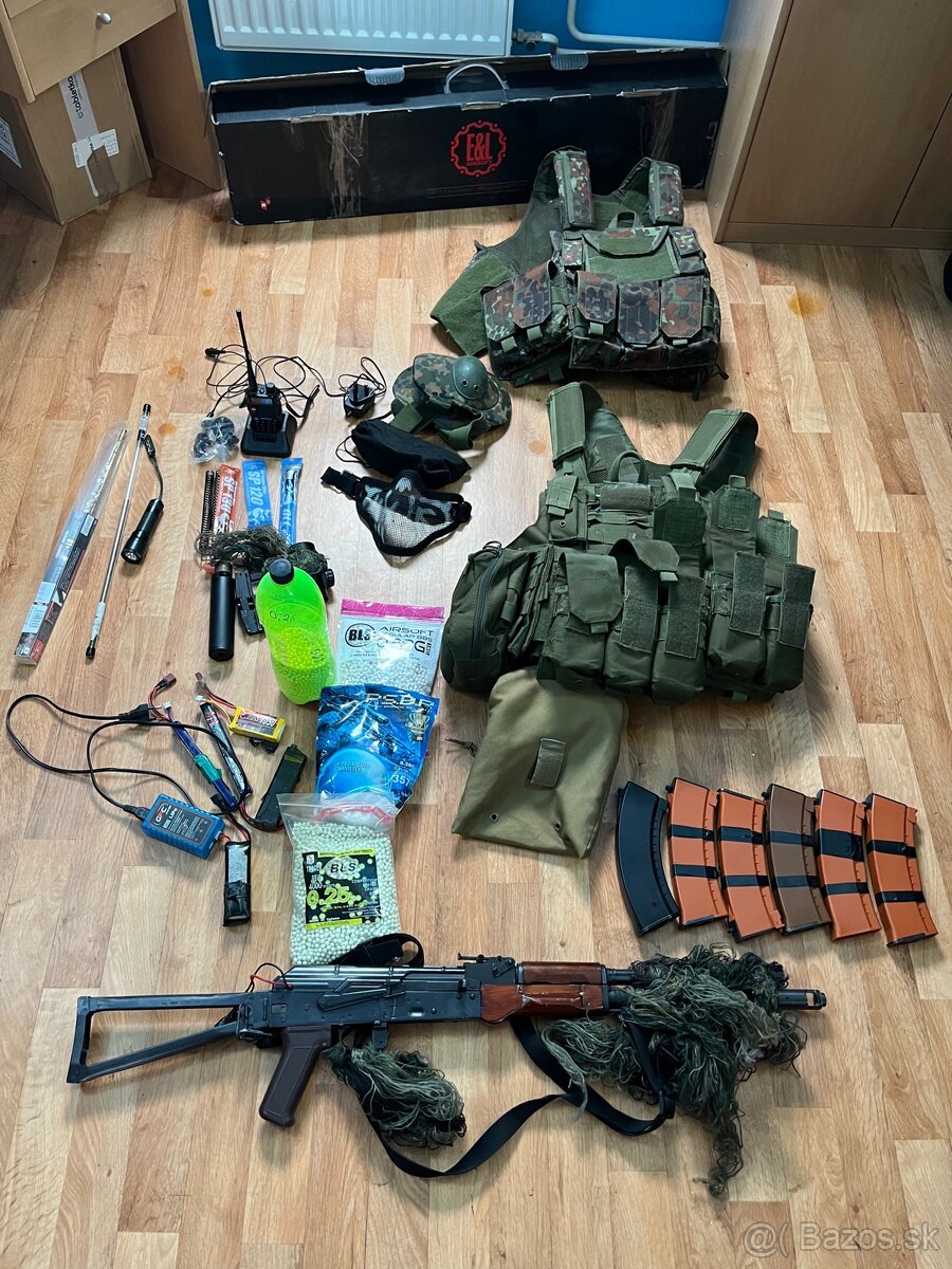 Airsoftová výstroj + AK 74S Gen.2+ Mosfet