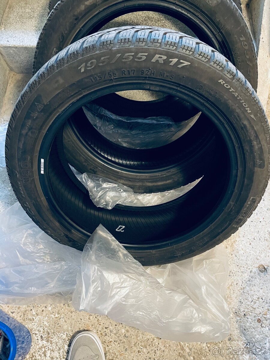 Predám zimné pneu značky Pirelli,rozmer 195/55 R17