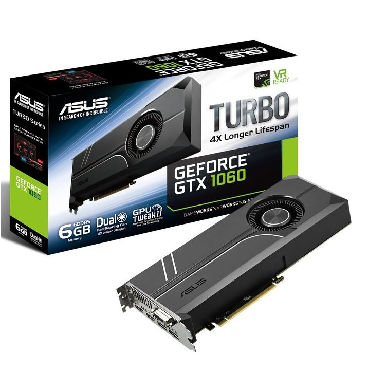 ASUS TURBO GeForce GTX1060 6GB, pouzivana