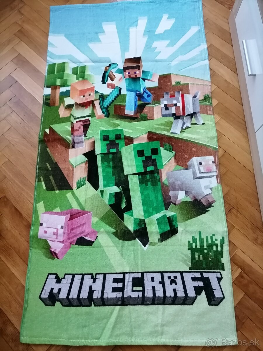 1x použitá Minecraft plážová osuška