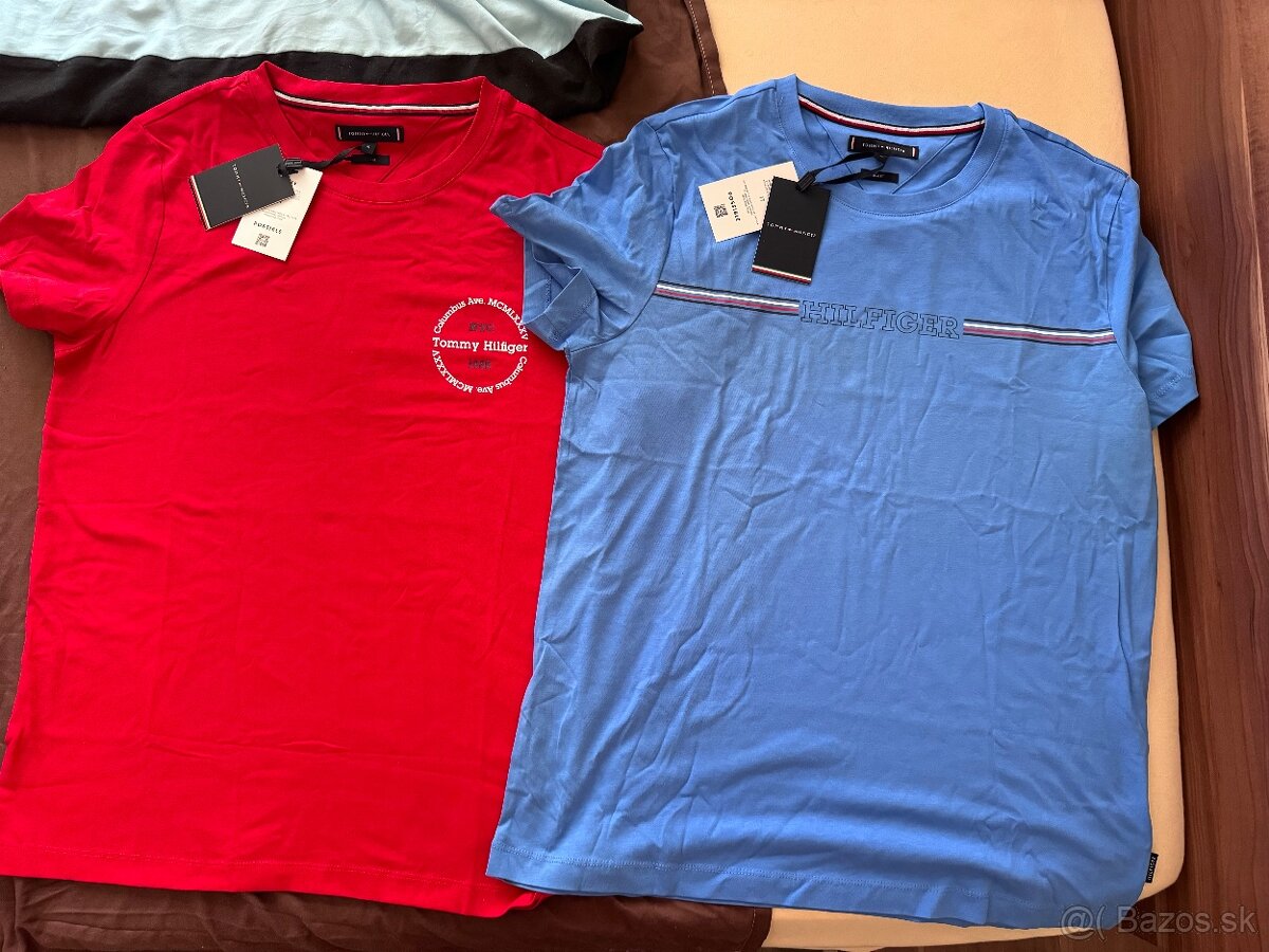 4x tommy hilfiger tricko XL pocet 4 modre a cervene