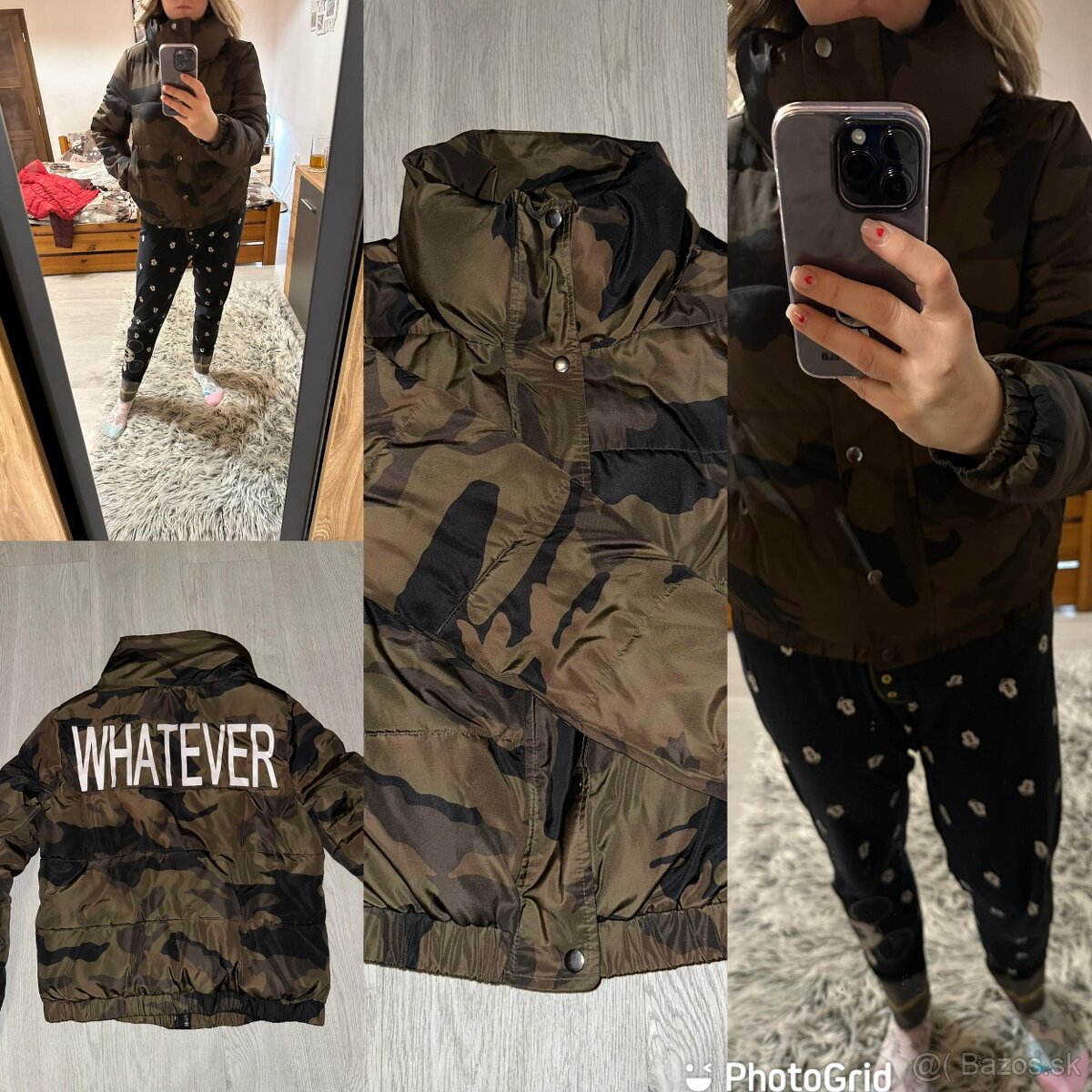 Zara khaki camouflage stylova bunda-bombera