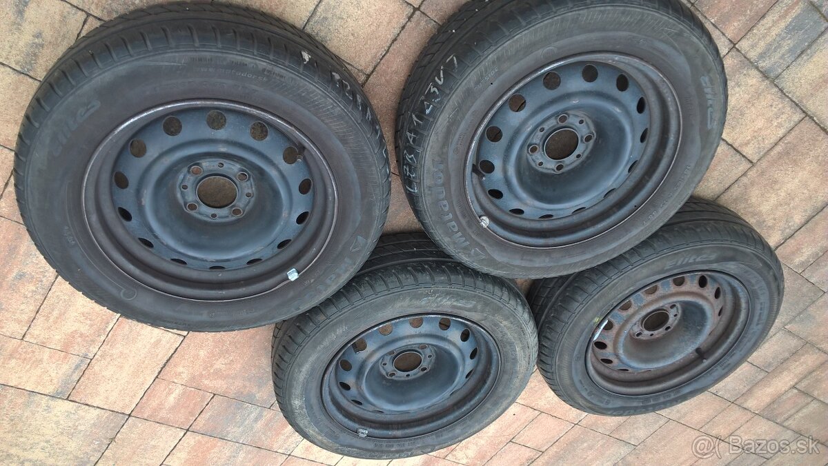 Disky 4x108 PEUGEOT/CITROEN + pneu 185/65 R15 88T cca 6-7 mm