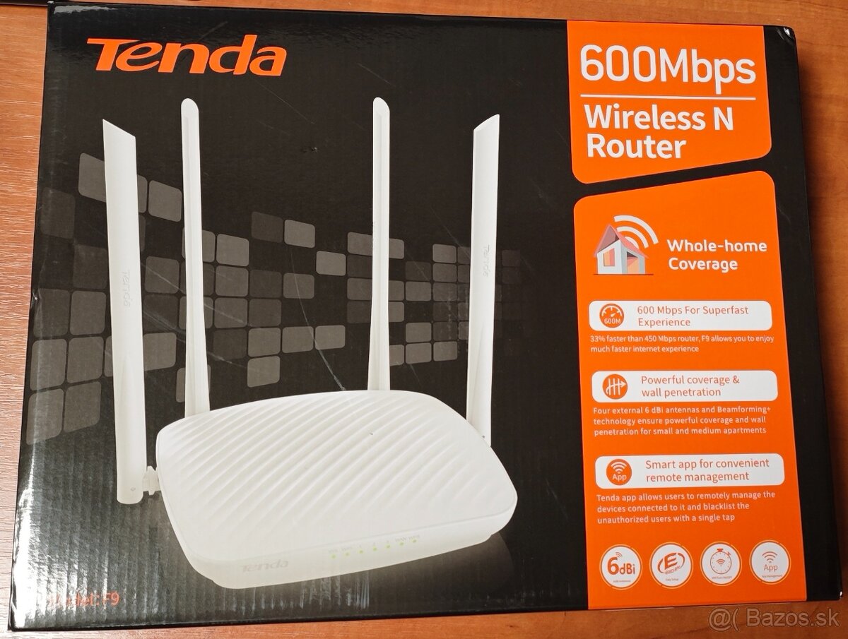 nový Tenda F9 WiFi N Router 600Mb/s, 802.11 b/g/n