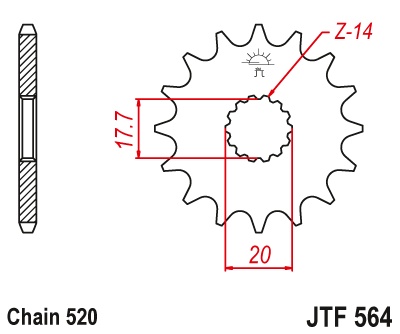 Vyvodové koliečko JTF564.13 Yamaha,GasGas