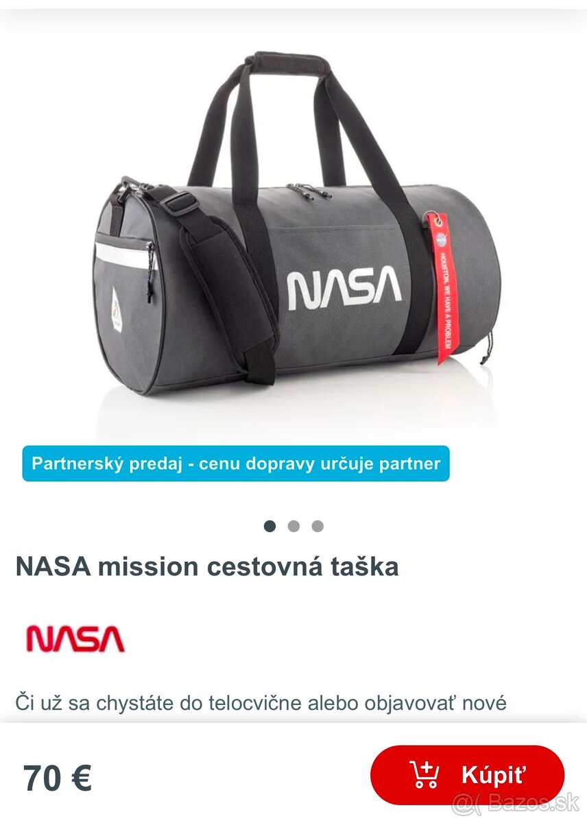 NASA mission cestovná taška