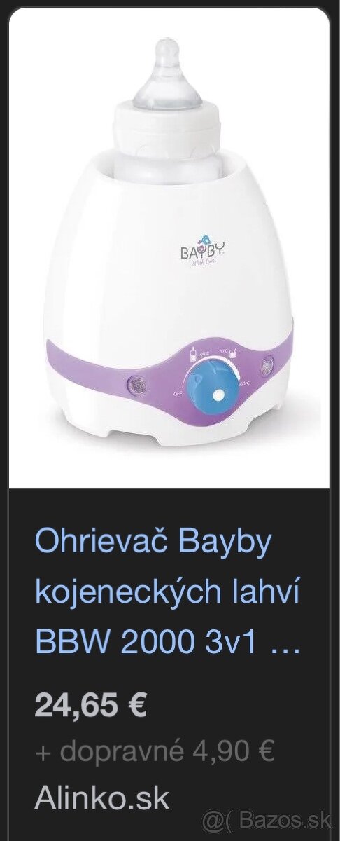 Ohrievačka mlieka Model BBW2000